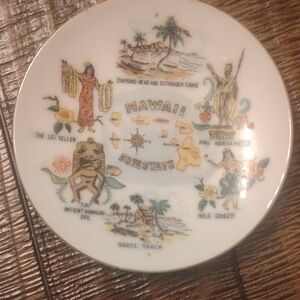 Hawaii Souvenir Plate with Colorful Illustrations